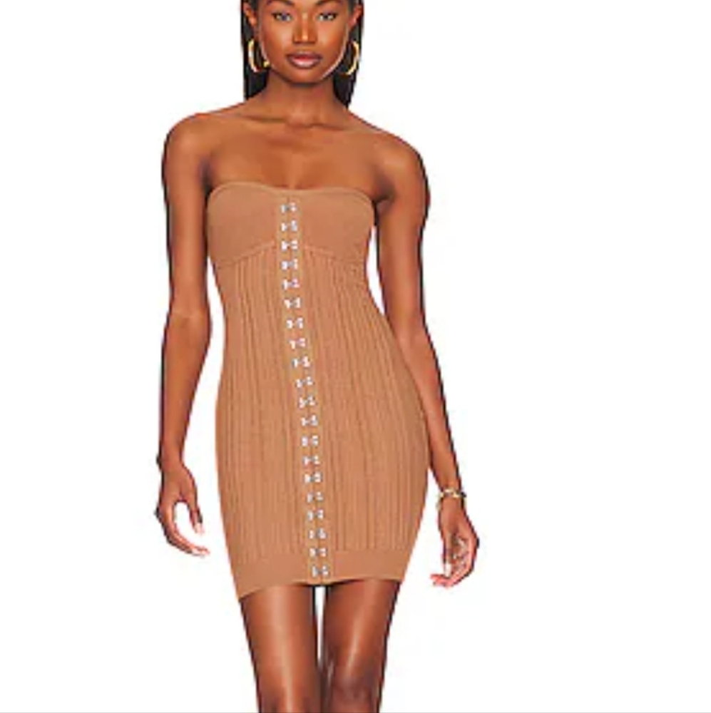LPA Jenue Pointelle Strapless Mini Dress